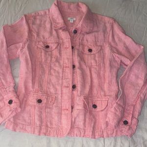 J Jill Linen jacket. 100% linen - metal buttons Small Petite
